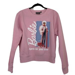 NWT Barbie "Apres-Ski You Later" Retro Sweatshirt Pink Girl L Retro Mattel Chic